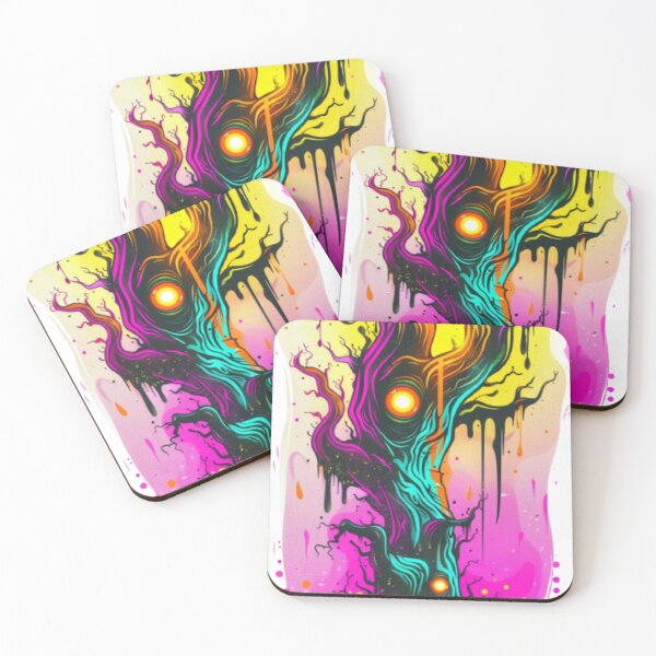 Item preview, Haunted Neon Tree – Halloween Graffiti Art designed and sold by AlexLineArt.