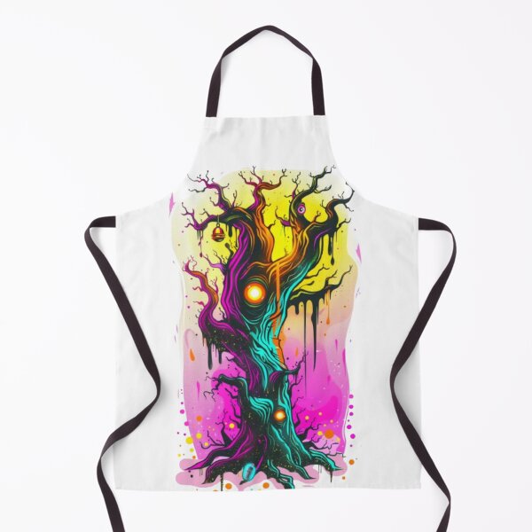 Item preview, Haunted Neon Tree – Halloween Graffiti Art designed and sold by AlexLineArt.