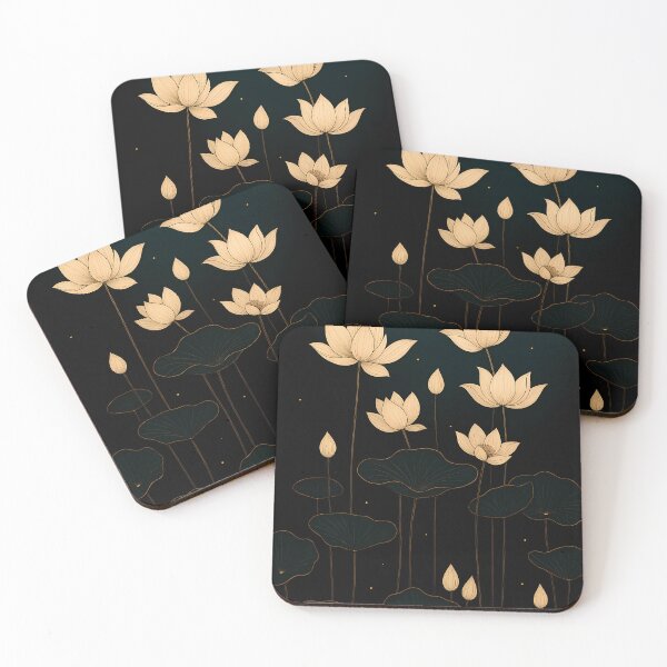 Item preview, Elegant Lotus Botanical Art – Minimalist Golden Flower Illustration Print designed and sold by DreamiCanvas.