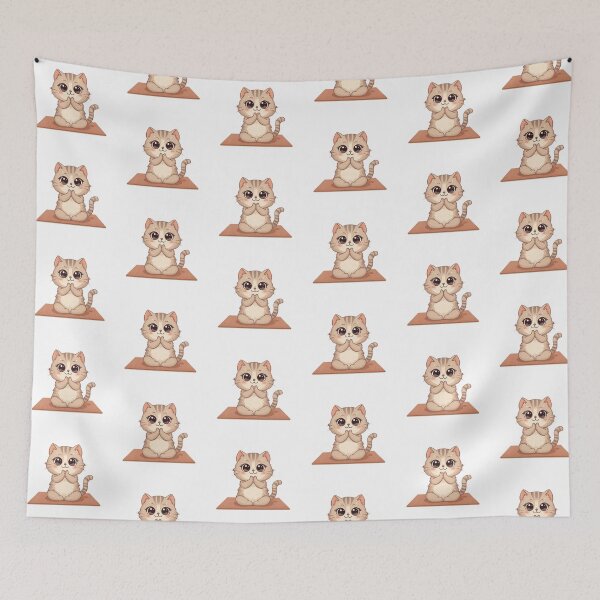 Item preview, Kawaii cat doing yoga Sticker designed and sold by MeowKittyu.