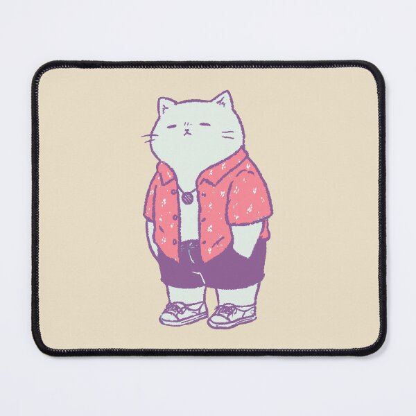 Item preview, Nonchalant Cat in a Patterned Shirt, pastel sketch illustration designed and sold by Magnificent Lizard.