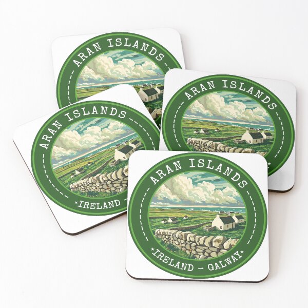 Item preview, Aran Islands Ireland-Galway, Vintage Travel Art Circle Emblem designed and sold by MaateoDesign.