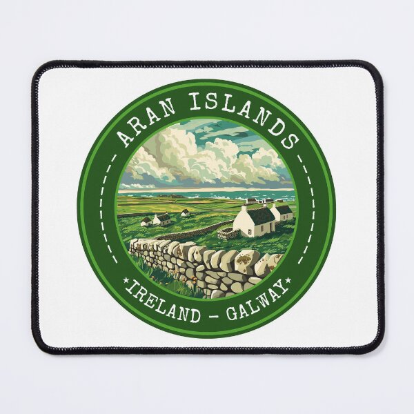 Item preview, Aran Islands Ireland-Galway, Vintage Travel Art Circle Emblem designed and sold by MaateoDesign.