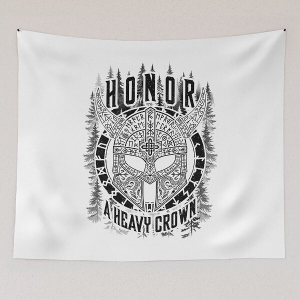 Item preview, Viking Honor Heavy Crown Warrior Helmet Norse Runes designed and sold by GrandeDuc.