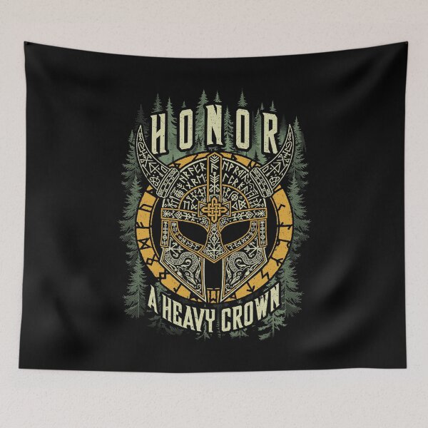 Item preview, Viking Honor Heavy Crown Warrior Helmet Norse Runes designed and sold by GrandeDuc.