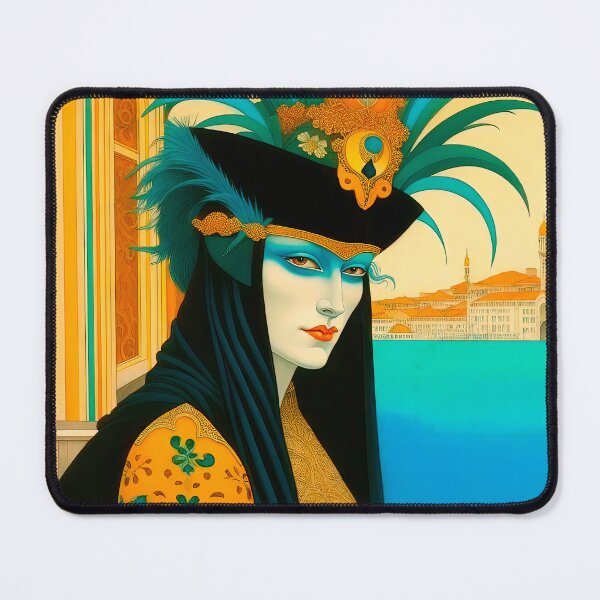 Item preview, Elegant Art Deco Orientalist Woman with Feather Headdress designed and sold by LanaGustavsson.