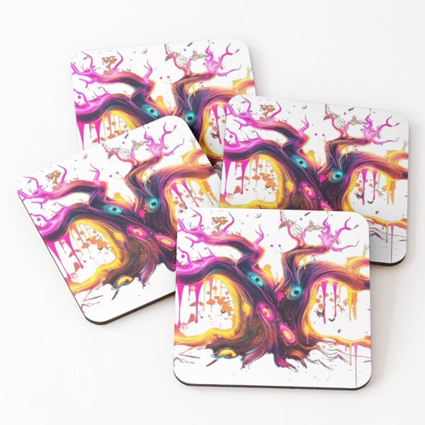 Item preview, Neon Haunted Tree – Dripping Halloween Graffiti Art designed and sold by AlexLineArt.