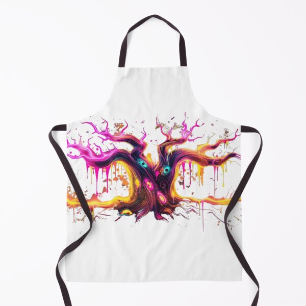 Item preview, Neon Haunted Tree – Dripping Halloween Graffiti Art designed and sold by AlexLineArt.