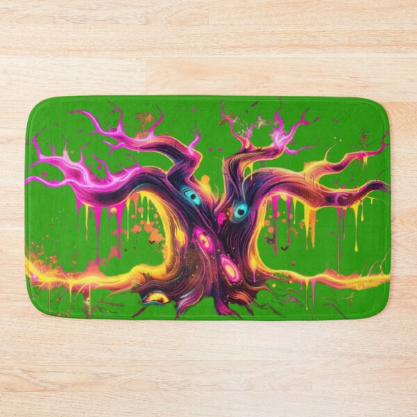 Item preview, Neon Haunted Tree – Dripping Halloween Graffiti Art designed and sold by AlexLineArt.