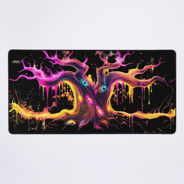 Item preview, Neon Haunted Tree – Dripping Halloween Graffiti Art designed and sold by AlexLineArt.