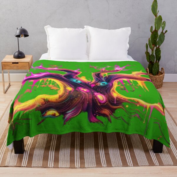 Item preview, Neon Haunted Tree – Dripping Halloween Graffiti Art designed and sold by AlexLineArt.