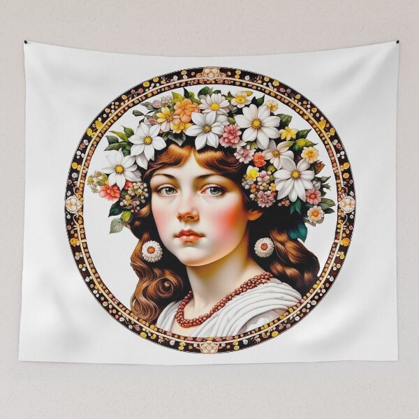 Item preview, Ethereal Spring Maiden with Flower Crown Portrait designed and sold by LanaGustavsson.