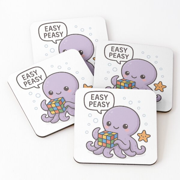 Item preview, Chibi Purple Octopus Solving Rubik’s Cube designed and sold by Minato_Monarch.