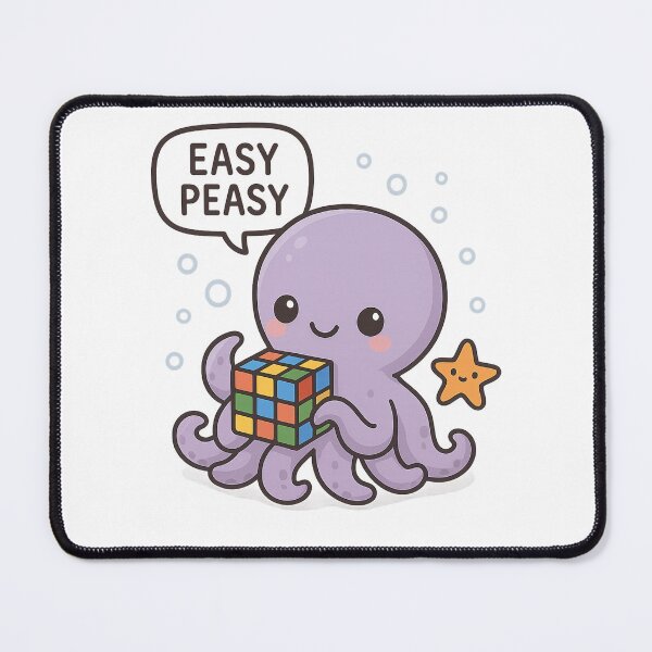 Item preview, Chibi Purple Octopus Solving Rubik’s Cube designed and sold by Minato_Monarch.