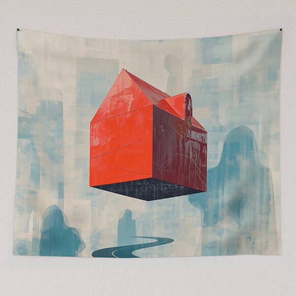 Item preview, The Floating House – Surreal Dreamscape Art designed and sold by CosmicShapes.
