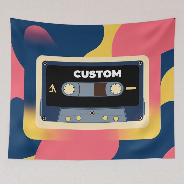 Item preview, Custom Cassettes Cassette Tape Retro Abstract Art T-shirt Design, 80s, 90s, Nostalgia Minimalist  designed and sold by WHITE FLAME PRINTS.