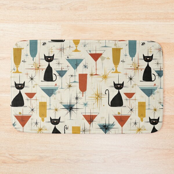 Item preview, Atomic Cats and Cocktails Mid-Century Modern Pattern designed and sold by Kybruno's Creations.