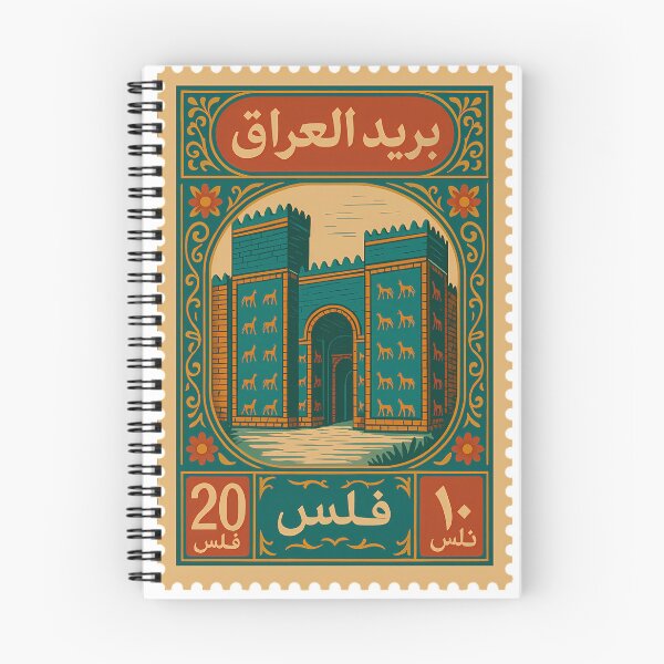 Item preview, Vintage Iraq Postage Stamp Design – Arabic Calligraphy & Mesopotamian Heritage designed and sold by Travellerz.