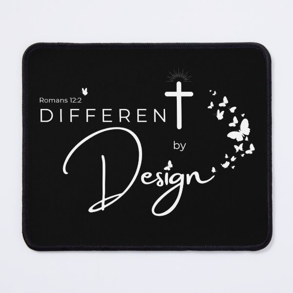Item preview, Different by Design – Romans 12:2 Christian Butterfly Cross Bible Verse Apparel designed and sold by Yuli Club.