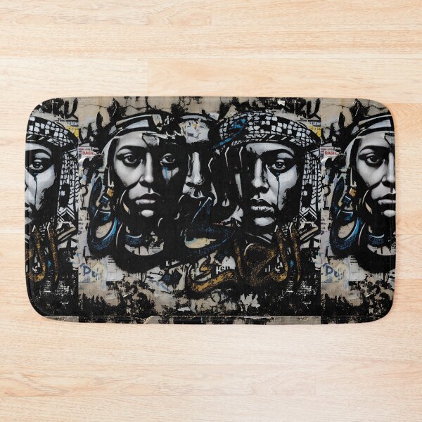 Item preview, Sad faces on a graffiti wall with black charcoal and artistic effects to highlight the work designed and sold by jotcar.