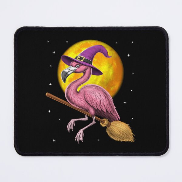 Item preview, Flamingo Witch Riding Broom designed and sold by underheaven.