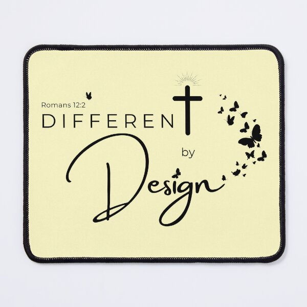 Item preview, Different by Design – Romans 12:2 Christian Butterfly Cross Bible Verse Apparel designed and sold by Yuli Club.