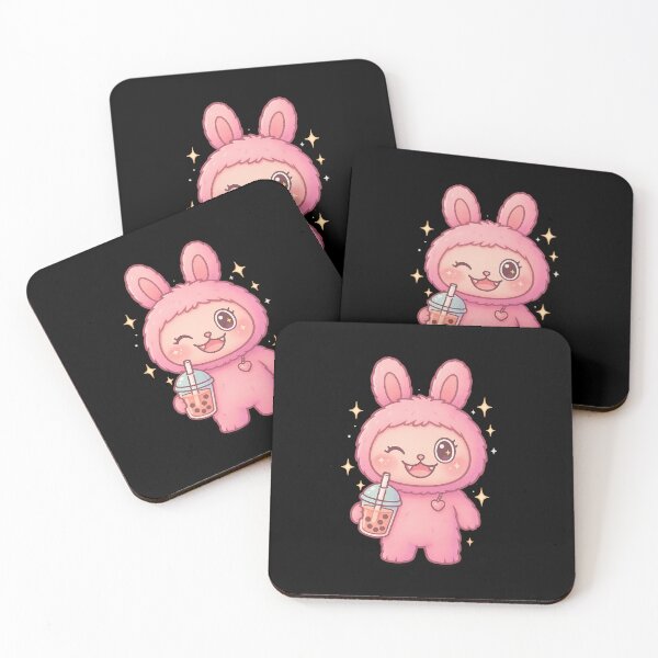 Item preview, Labubu Lychee Berry Boba sticker Black designed and sold by Dreamy Panda Studio .