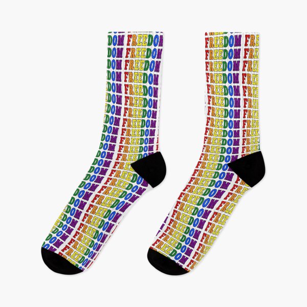 Item preview, LGBTQ+ PRIDE FREEDOM (outlined text) designed and sold by MyRainbowVibes.