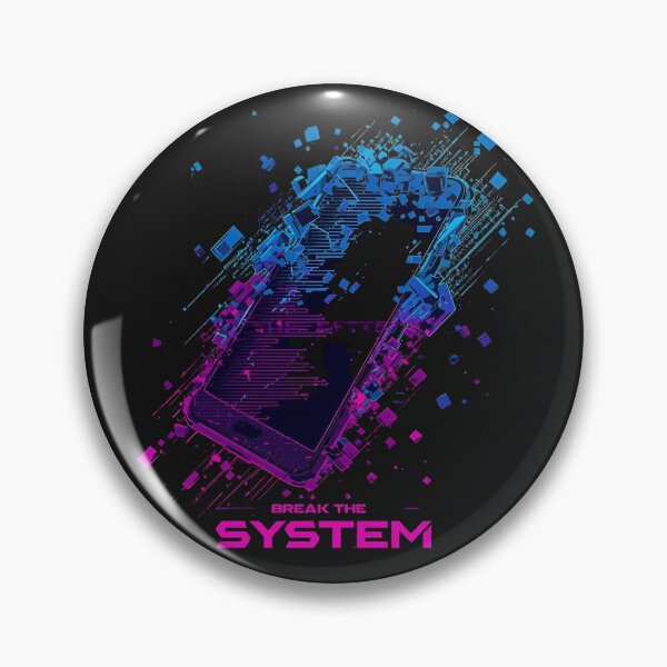 Item preview, Break the System 2 – Futuristic cyberpunk design with mask & neon lines designed and sold by ParaSiempreS.