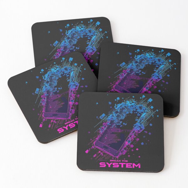 Item preview, Break the System 2 – Futuristic cyberpunk design with mask & neon lines designed and sold by ParaSiempreS.