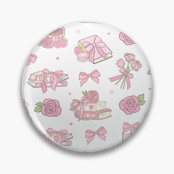 Item preview, Coquette Pink Books & Coffee Pattern designed and sold by Heather Renees Designs.