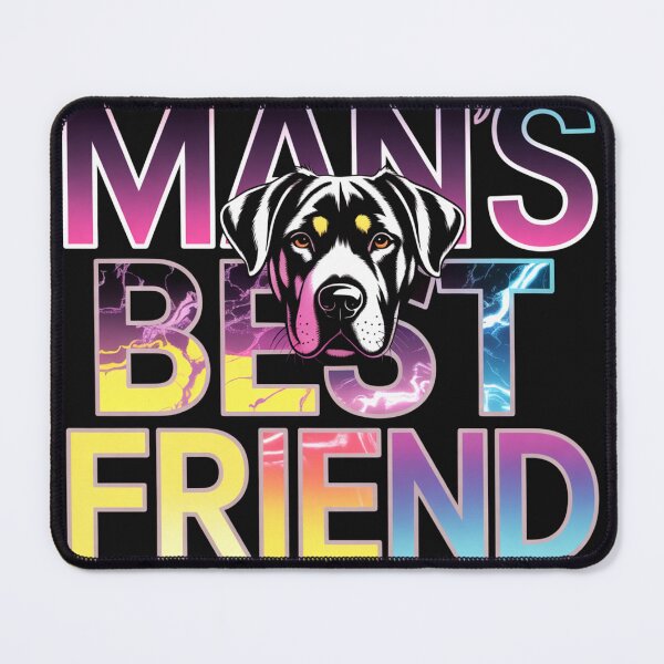 Item preview, Man's Best Friend Neon Typographic Dog Wall Art with Lightning Effects, Street Art and Arcade Style Aesthetic designed and sold by LoomylooDesigns.