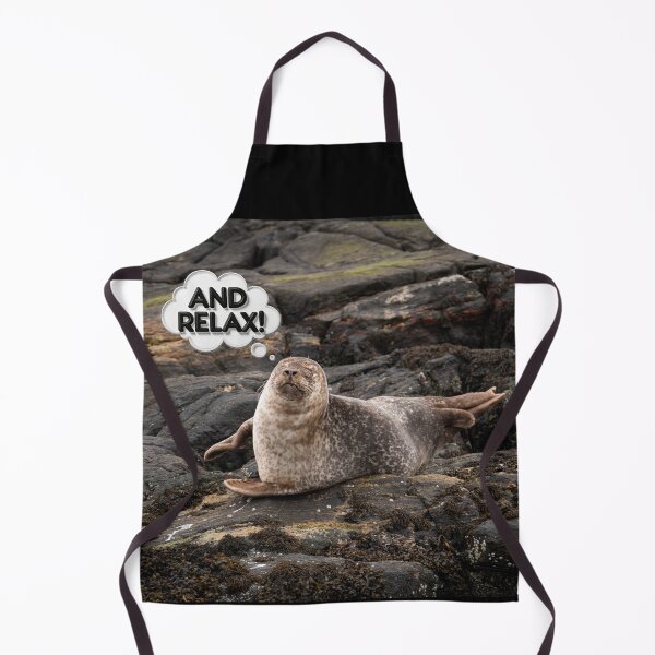 Item preview, AND RELAX! Common Seal on rocks in Loch Roe Scotland designed and sold by CEastwoodPhotos.