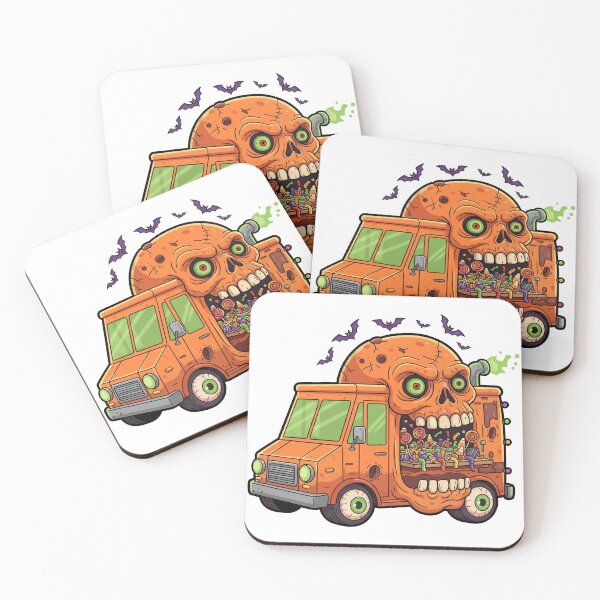 Item preview, Haunted Candy Truck Ride – Creepy Halloween Skull on Wheels designed and sold by sherifshaaban.