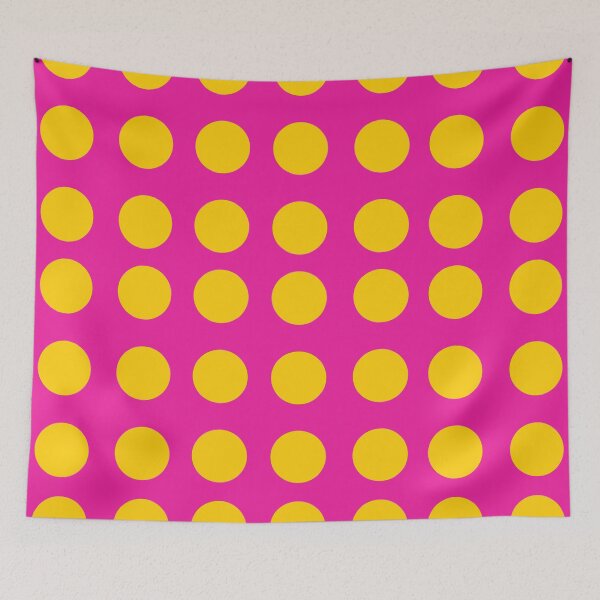 Item preview, Classic Yellow Polka Dot on Hot Pink Background – Timeless Circle Pattern Design designed and sold by Cultradesign.