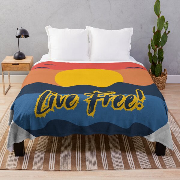 Item preview, Live Free! – Retro Sunset & Ocean Travel Design designed and sold by SimplyJasper.