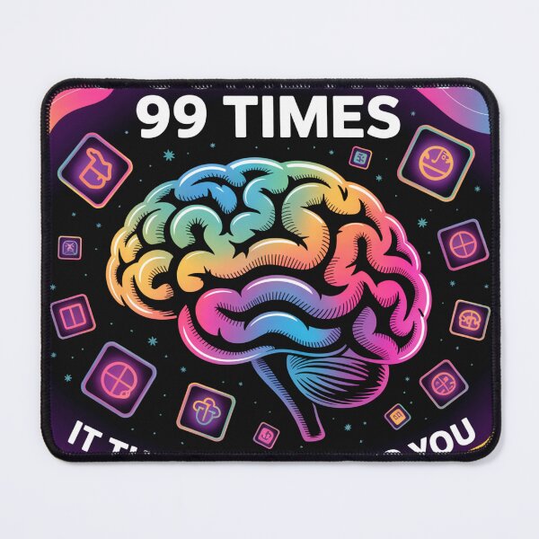 Item preview, Unlock Your Potential 4 - Neon Digital Brain with Floating Social Media Icons and Cosmic Background | Futuristic Abstract Art for Inspiration and Mastery designed and sold by LoomylooDesigns.