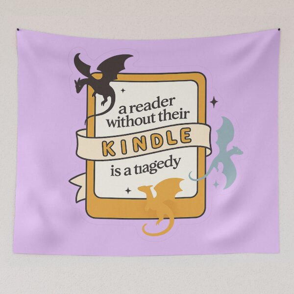 Item preview, A Reader Without Their Kindle Is a Tragedy – Dragon Bookish Sticker | Fantasy BookTok Aesthetic designed and sold by theliteraryedit.