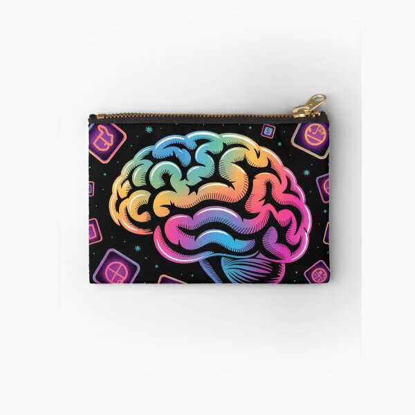 Item preview, Unlock Your Potential 4 - Neon Digital Brain with Floating Social Media Icons and Cosmic Background | Futuristic Abstract Art for Inspiration and Mastery designed and sold by LoomylooDesigns.