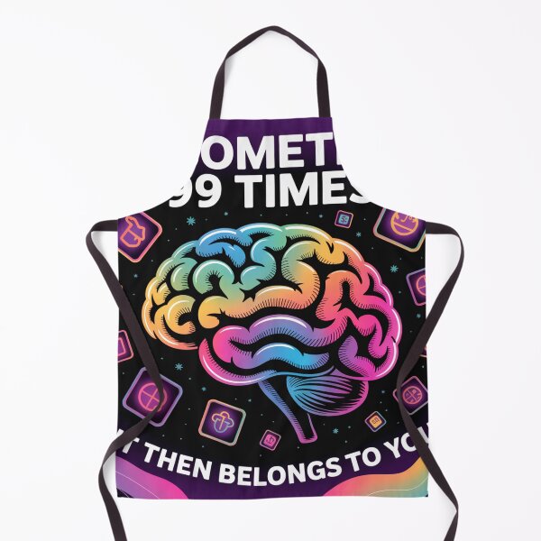 Item preview, Unlock Your Potential 4 - Neon Digital Brain with Floating Social Media Icons and Cosmic Background | Futuristic Abstract Art for Inspiration and Mastery designed and sold by LoomylooDesigns.