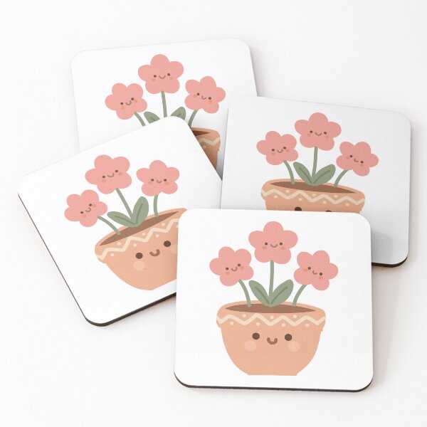 Aperçu de l'œuvre Pot de fleurs kawaii – Illustration mignonne de plante en pot créée et vendue par PinFlick.