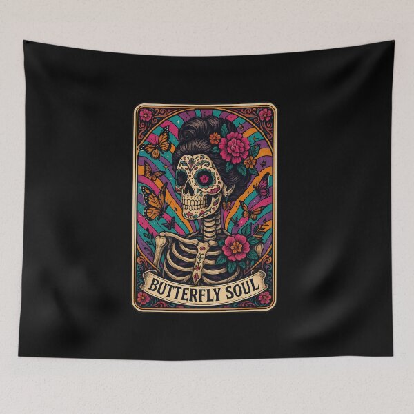 Item preview, Butterfly Soul – Day of the Dead Sugar Skull Art designed and sold by ALITOPRINCE.