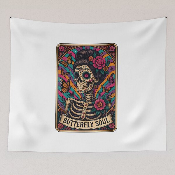 Item preview, Butterfly Soul – Day of the Dead Sugar Skull Art designed and sold by ALITOPRINCE.
