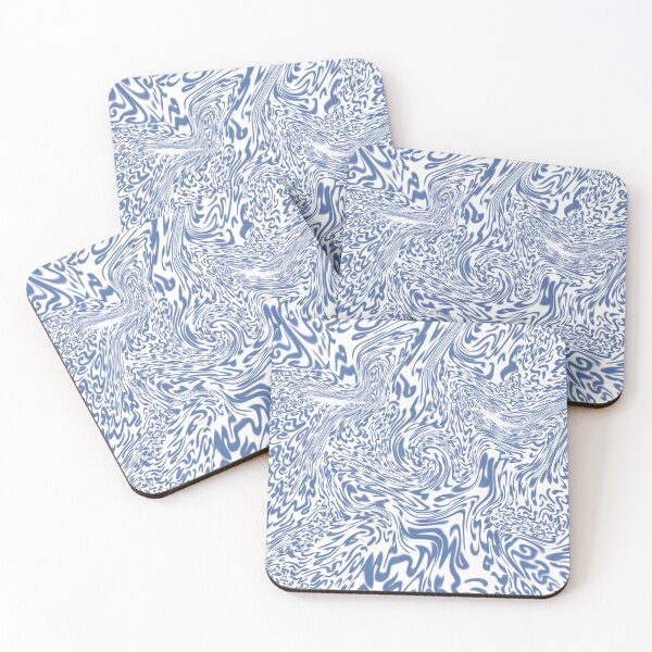 Item preview, Fluid abstract art in blue – psychedelic optical design designed and sold by Martapp.