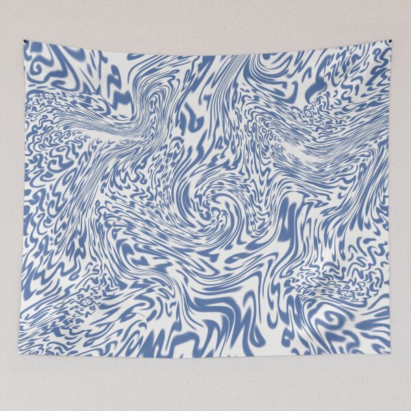 Item preview, Fluid abstract art in blue – psychedelic optical design designed and sold by Martapp.