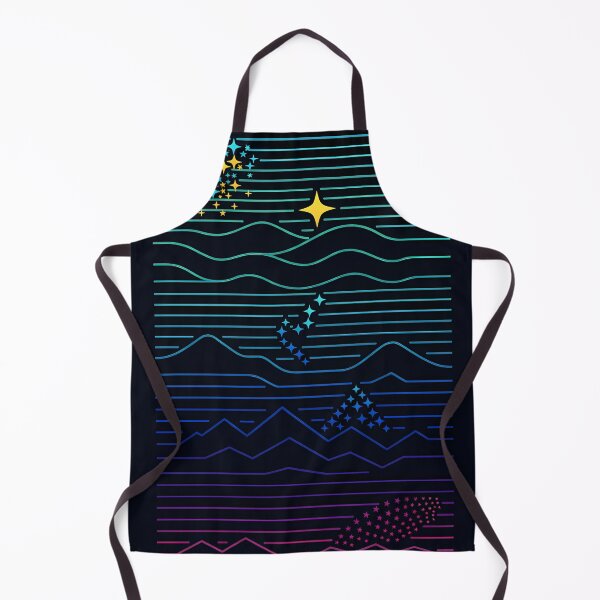 Artikelvorschau, Cosmic Mountain Horizon – Minimalistische Linienkunst mit Sternen und Nachthimmel entworfen und verkauft von DreamiCanvas.