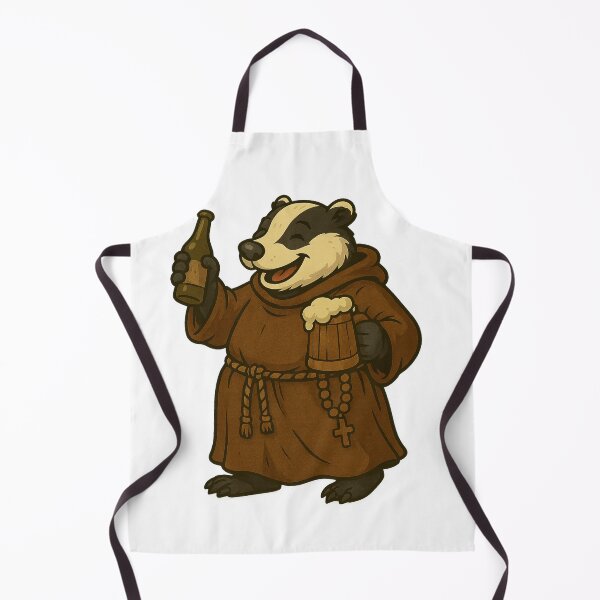 Item preview, Drunk jovial badger Monk designed and sold by Witan Ink.