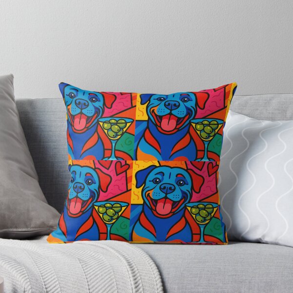 Item preview, Pop Art Dog with Martini Colorful Cocktail Wall Art designed and sold by Furidian Lifestyle.