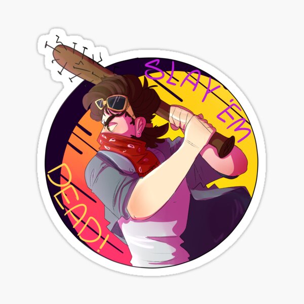 Item preview, SLAY 'EM DEAD! Stranger Things Sticker designed and sold by Barking-IRONS.