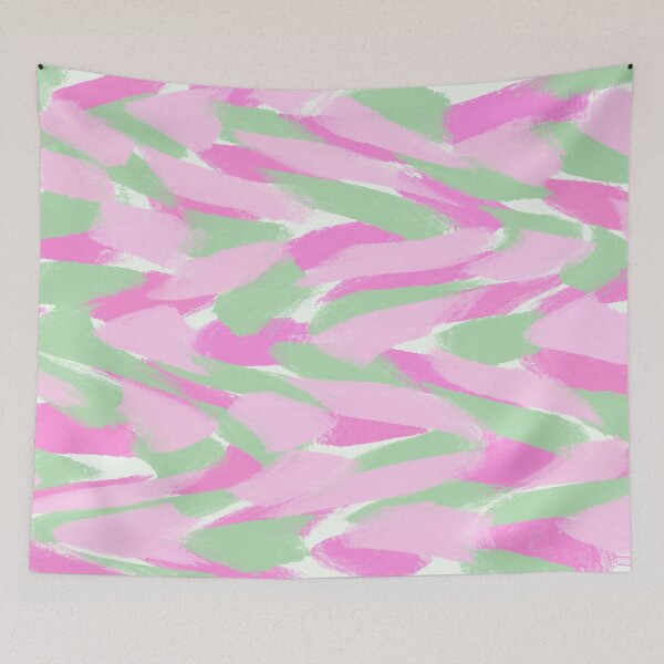 Item preview, Abstract, Pink and Green, Feathered Paint Brush Effect designed and sold by OneThreeSix.
